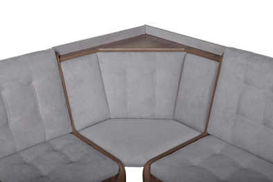 Кухонный уголок Стиль 1Л Ясень шимо темный / велюр