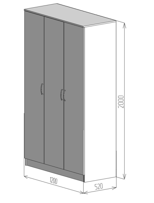 В детскую, Шкаф Фреш прямой ПФР 3-1