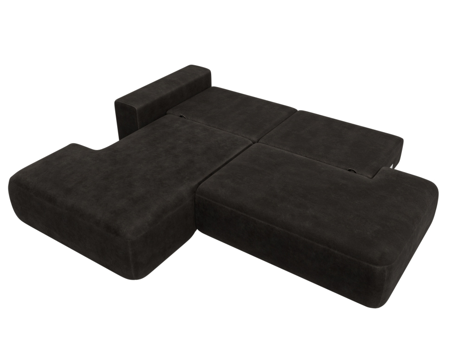 Диваны угловые в гостиную, Диван угловой Лига-036 НПБ Модерн левый угол, велюр BRUT