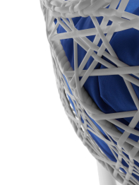 Подвесное кресло ДЛЯ ДВОИХ ЛЮКС с ротангом белое