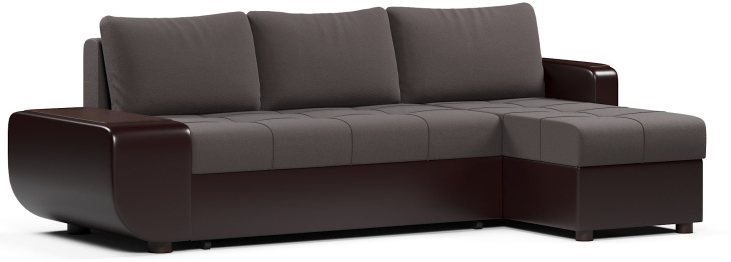 Диван-кровать угловой Атланта со столиком еврокнижка,велюр+экокожа