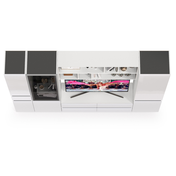 Стенки для гостиной, Широкая стенка в гостиную Сидней № 31