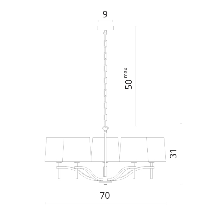 Люстра подвесная, Люстра подвесная SOPRANO 70см