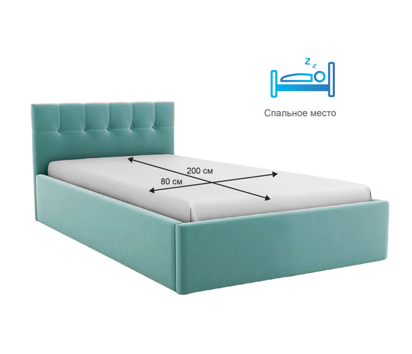 Односпальные, Кровать Спейс мини 800 с ламелями, велюр