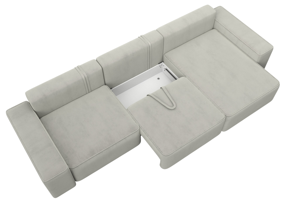 Диваны угловые в гостиную, Диван угловой Лига-074 угол универсальный, велюр TOWER