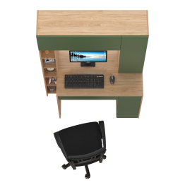 Комплект из компьютерного стола Комфорт 12.71 и черного кресла 103