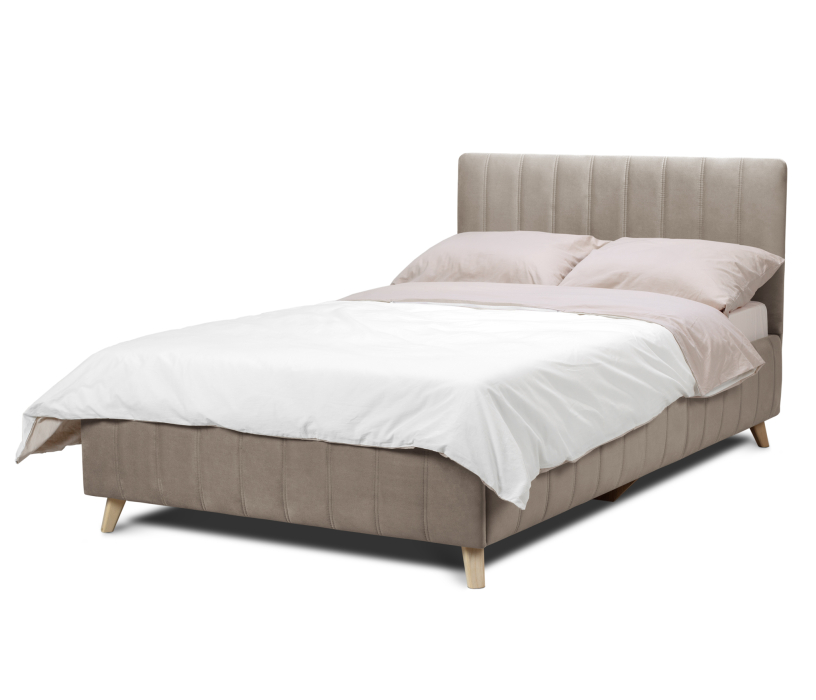 Двуспальные, Кровать с мягким изголовьем Монако 140, микровелюр