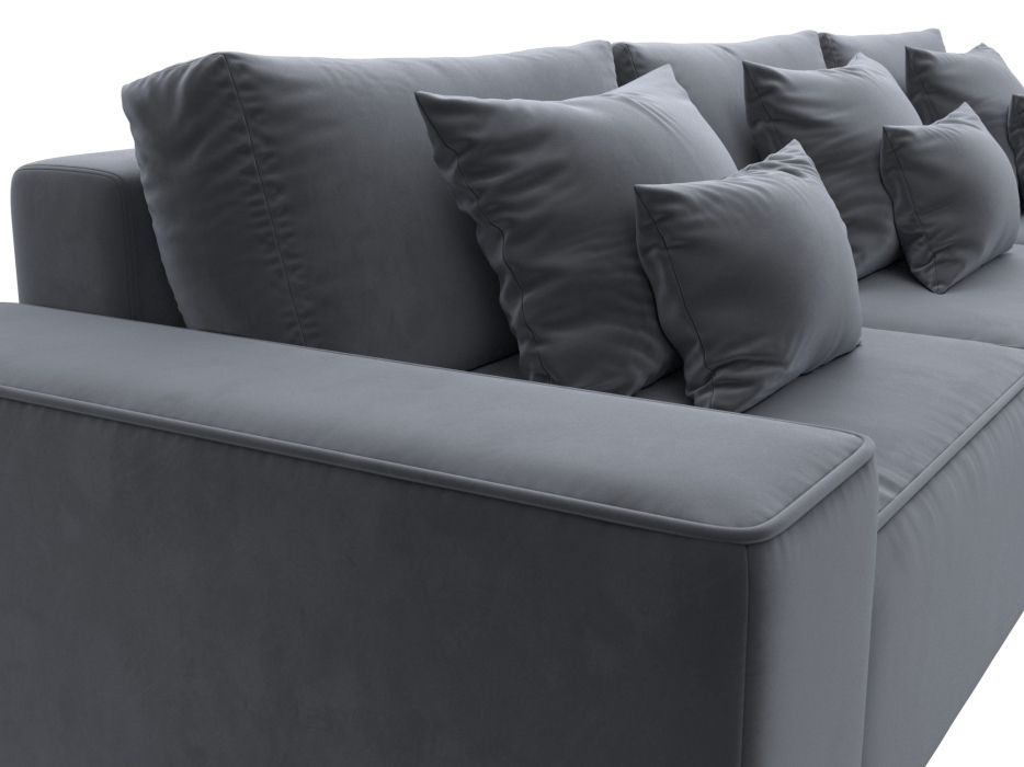 Диваны угловые в гостиную, Диван угловой Лига-074 угол универсальный, велюр SEVEN