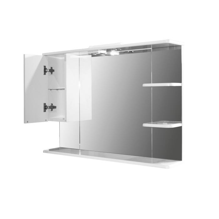 Стеллажи и полки, Шкаф навесной ЭТЬЕН-100 левый с подсветкой (ПВХ)