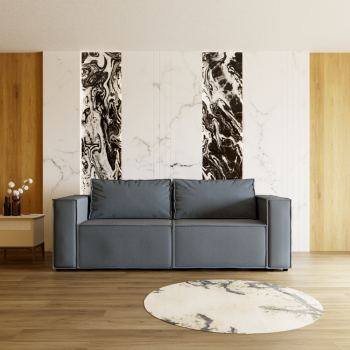 Диваны с ящиком для белья, Прямой диван Рашт ППУ, велюр