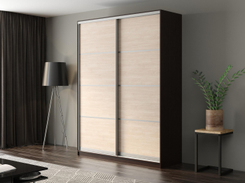 Шкаф-купе Айсберг 190 ВЕНГЕ (шамони светлый/глухой)