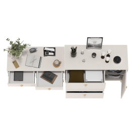 Туалетный стол с ящиками Афина и комод с дверкой и тремя ящиками