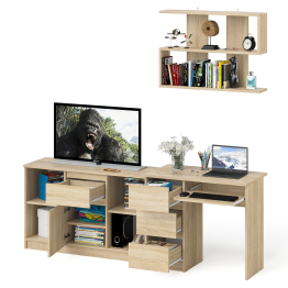 Тумба Мори МТВ1204.1 с компьютерным столом МС-6 левый и полкой 900