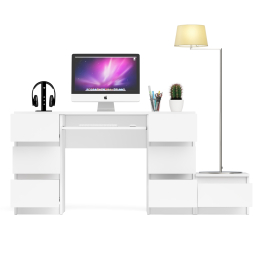 Компьютерный двухтумбовый стол Мори с дополнительной тумбой