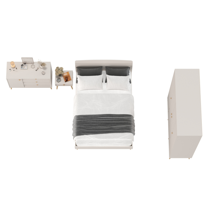 Спальные гарнитуры, Спальня Афина Сп30 с кроватью двуспальной 1400 с тумбочкой и комодом с дверкой