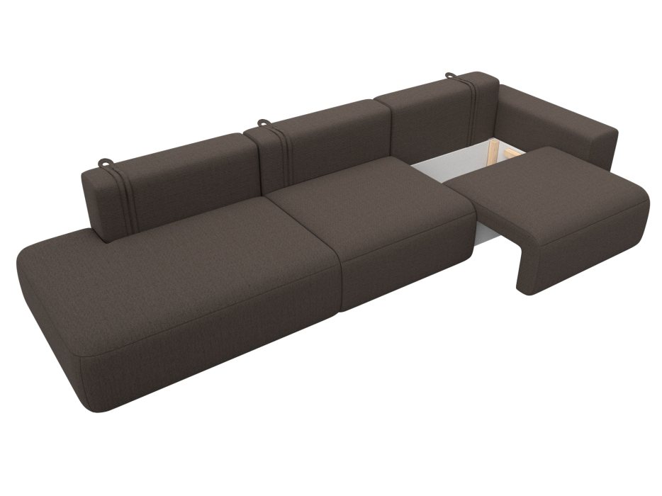 Диваны еврокнижки, Диван прямой Лига-036 НПБ Модерн Лонг подлокотник справа, рогожка Амур