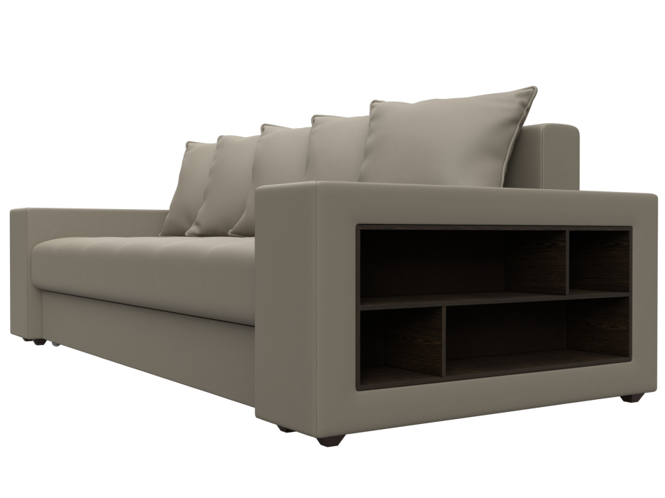 Диваны еврокнижки, Диван прямой Дубай полки справа, экокожа GRIFON