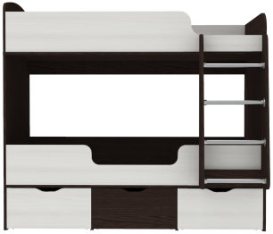 Кровать двухъярусная Малыш Двойняшка, Венге