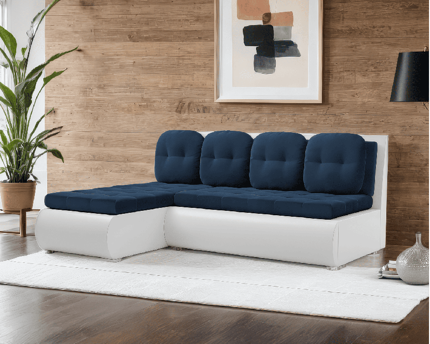 Диваны угловые в гостиную, Диван угловой Кормак (Велюр + Экокожа)