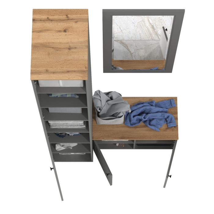 Прихожие, Тумба с зеркалом и шкафом-пеналом в прихожую Остин