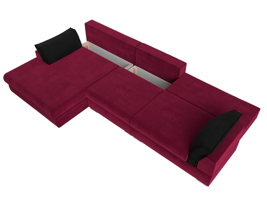 Диваны угловые в гостиную, Угловой диван Пекин Long угол левый, НПБ, микровельвет