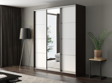 Шкафы-купе, Шкаф-купе Айсберг 200 ВЕНГЕ (белый/зеркало)