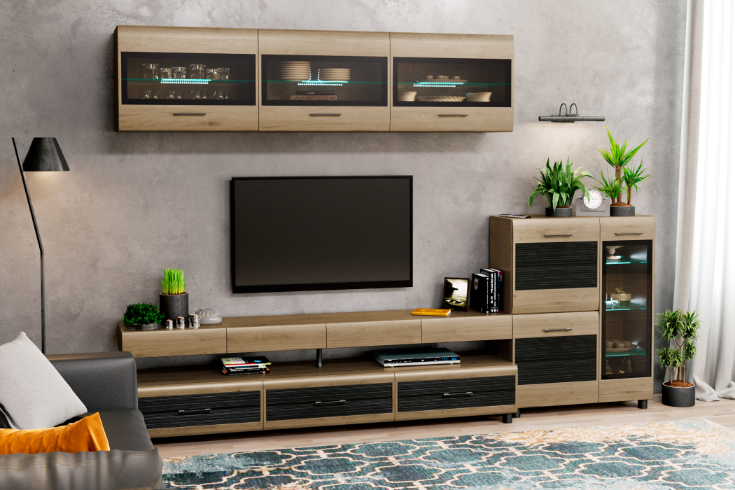 Стенки для гостиной, Модульная гостиная Камелия композиция 12