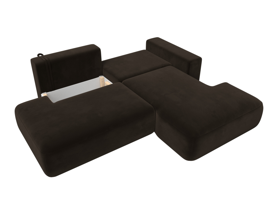 Диваны угловые в гостиную, Диван угловой Лига-036 Модерн правый угол, микровельвет