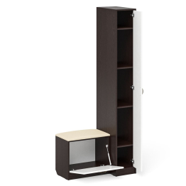 Пенал П-6-500 с обувницей с мягким сиденьем фрезеровка прованс