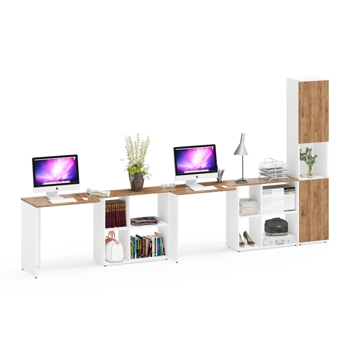 Домашние кабинеты, Два стола-трансформера для домашнего кабинета и пенал с дверками Лидер-8