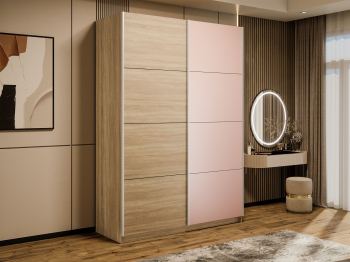 Шкаф-купе Прайм 2-х дверный ДСП/Стекло пудра/Доводчики 120х57х230