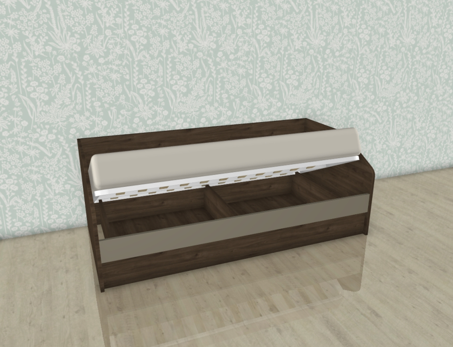 Кровати 90х190, Модульная система Карина Кровать КР-118 Гикори Джексон Темный