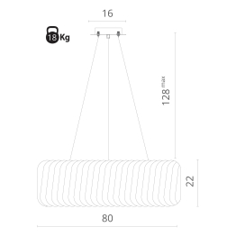 Люстра подвесная MEGAN 80см
