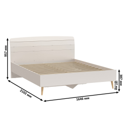 Столик в спальню с кроватью 1600 для двоих Афина с тумбочкой и шкафом для одежды