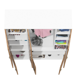 Пенал бельевой с полками и платяной шкаф Лидер-8