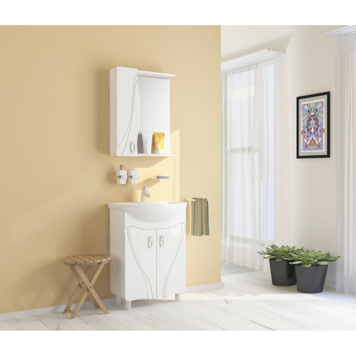 Тумбы без раковины, Тумба д/ванной ЛИМА-55 под умывальник Элеганс-55 (ПВХ)