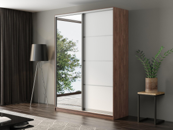 Шкаф-купе Айсберг 180 ШАМОНИ ТЕМНЫЙ (белый/зеркало)