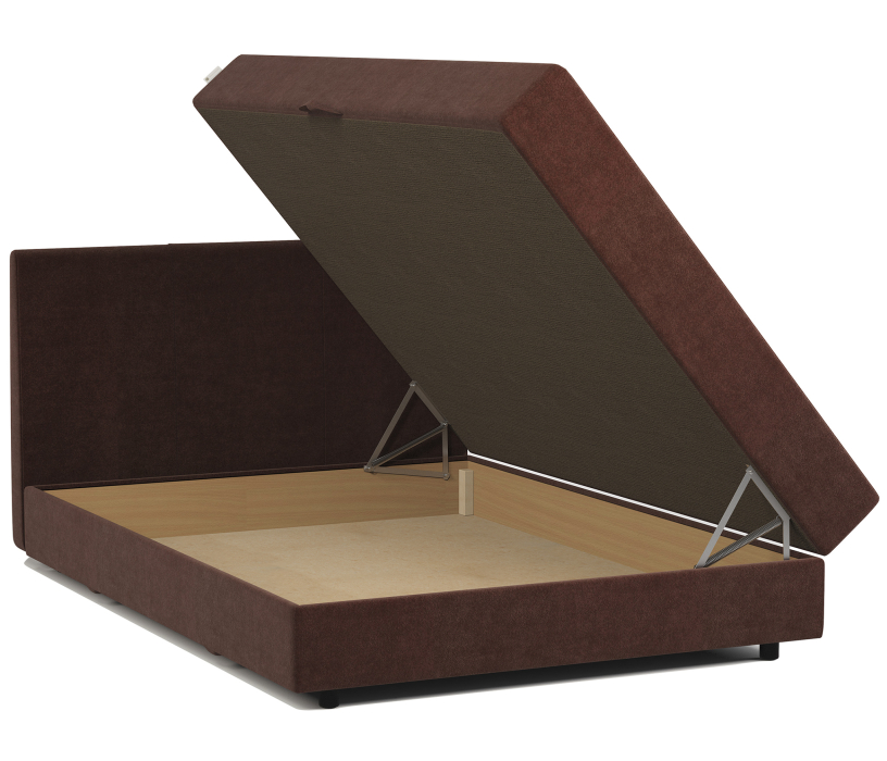 Мягкая кровать, Кровать тахта полутороспальная с подъемным механизмом и матрасом Классика 120, велюр