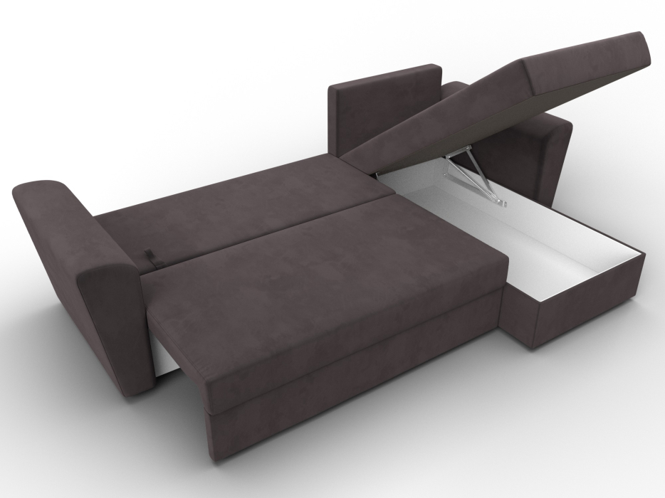 Диваны угловые в гостиную, Угловой диван Амстердам Лайт правый угол, велюр