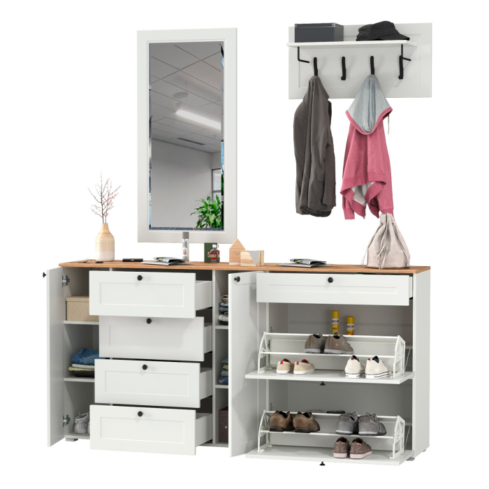 Прихожие, Мебель для прихожей Остин № 56 с вешалкой и зеркалом