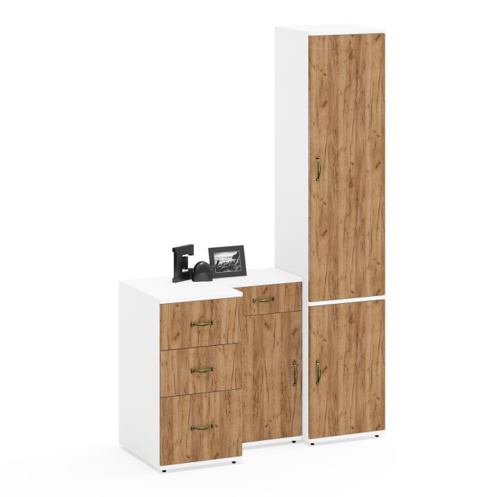 Домашние кабинеты, Две тумбочки Лидер-8 МД 3.15 и МД 3.16 и пенал глубиной 375 мм. МД 21Б