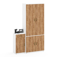 Домашние кабинеты, Широкий шкаф 20Б Лидер-8 и тумба с ящиком и дверкой