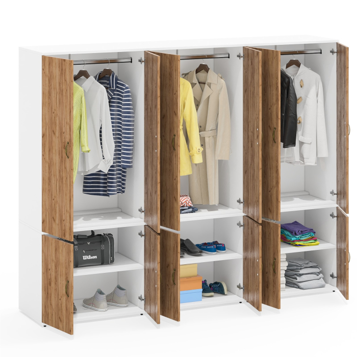 Шкафы распашные, Набор из глубоких шкафов для одежды 19Б Лидер-8 комплект из трёх шкафов