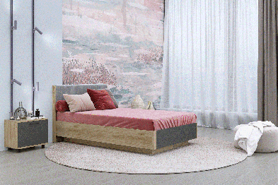 Модульная система Грейс Кровать КР-4011  Гикори Джексон Светлый