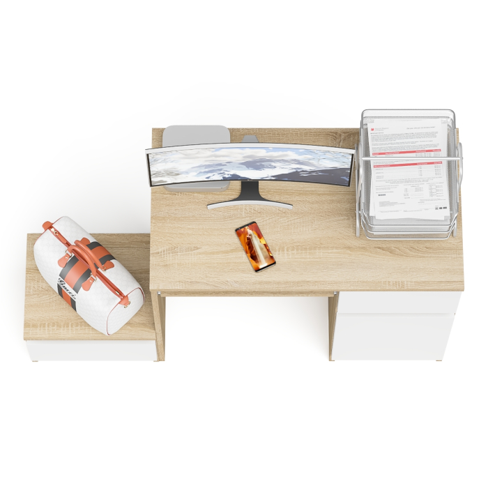 Прямые компьютерные столы, Компьютерный стол МС-1 правый с тумбой Мори