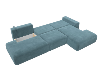 Диван угловой Лига-036 Модерн Лонг правый угол, велюр