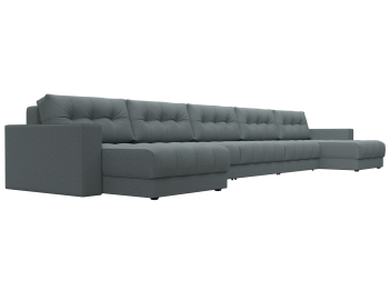 Диван П-образный с декором Лига-049 НПБ Мегалонг, рогожка Амур