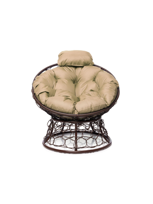 Кресла, Кресло ПАПАСАН мини с ротангом коричневое