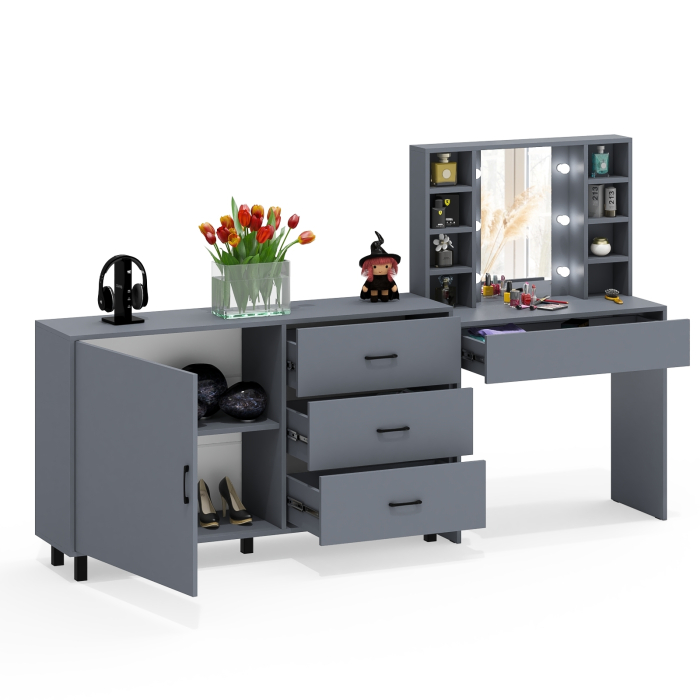 Туалетные столики, Столик туалетный с полочками и с подсветкой и комод 122-1504