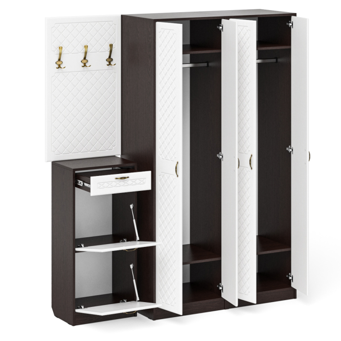 Прихожие, П-6 прихожая компоновка № 15 МДФ фрезеровка ромб